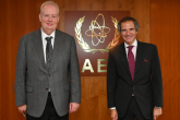Rafael Mariano Grossi, IAEA Director General, met with HE Mr. David Moran, COP26 Regional Ambassador for Europe, Central Asia, Turkey, and Iran, during his official visit at the Agency Headquarters in Vienna, Austria. 1 July 2021.


