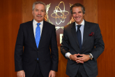 Rafael Mariano Grossi, IAEA Director General, met with HE Mr. Felipe Solá, Minister of Foreign Affairs of Argentina, during his official visit at the Agency Headquarters in Vienna, Austria on 5 July 2021.