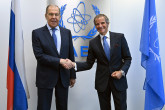 Rafael Mariano Grossi, IAEA Director General, met with HE Mr. Sergey V. Lavrov, Minister of Foreign Affairs of the Russian Federation, during his official visit to the Agency headquarters in Vienna, Austria. 26 August 2021. 
