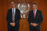 Rafael Mariano Grossi, IAEA Director General, met with Jean Christophe Niel, Director General of the French Institute for Radioprotection and Nuclear Safety (IRSN) during his official visit at the Agency headquarters in Vienna, Austria. 1 September 2021. 
