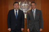 Rafael Mariano Grossi, IAEA Director General, met with HE Mr. Madmarov Azizbek, Kyrgyz Republic Deputy Foreign Minister, during his official visit at the Agency headquarters in Vienna, Austria. 9 September 2021.