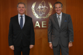 Rafael Mariano Grossi, IAEA Director General, met with HE Mr. Kornelios Korneliou, Cyprus State Secretary, during his official visit at the Agency headquarters in Vienna, Austria. 5 October 2021.
