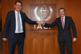 Rafael Mariano Grossi, IAEA Director General, met with Gerd Müller, Director General of the United Nations Industrial Development Organization (UNIDO) during a courtesy visit at the Agency headquarters in Vienna, Austria. 25 January 2022. 


