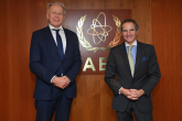 Rafael Mariano Grossi, IAEA Director-General, met with Jürgen Trittin, Member of Parliament, Federal Republic of Germany, during his official visit at the Agency headquarters in Vienna, Austria. 22 February 2022. 