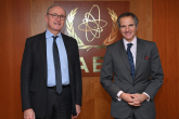 Rafael Mariano Grossi, IAEA Director-General, met with Ambassador Jean-Louis Falconi, Governor and Resident Representative of France to the IAEA, during his official visit at the Agency headquarters in Vienna, Austria. 9 March 2022. 