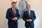 Rafael Mariano Grossi, IAEA Director-General, met with HE Mr. Ville Skinnari, Minister for Development Cooperation and Foreign Trade of Finland, during his official visit at the Agency headquarters in Vienna, Austria. 15 March 2022. 