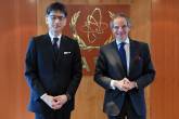 Rafael Mariano Grossi, IAEA Director General, met with HE Mr. Atsushi Kaifu,  Ambassador, Director-General, Disarmament, Non-Proliferation and Science Department of the Ministry of Foreign Affairs of Japan during his official visit to the Agency headquarters in Vienna, Austria. 4 May 2022. 
