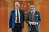 Rafael Mariano Grossi, IAEA Director-General, met with Ingemar Engkvist, Chief Executive Officer of the World Association of Nuclear Operators (WANO), during his official visit to the Agency headquarters in Vienna, Austria. 6 May 2022. 