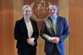 Rafael Mariano Grossi, IAEA Director General, met with Antonia Maria De Meo, Director of the United Nations Interregional Crime and Justice Research Institute, (UNICRI), during his official visit to the Agency headquarters in Vienna, Austria. 16 May 2022.