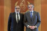 Rafael Mariano Grossi, IAEA Director General, met with Dr. Raja Ali Raza Anwar, Governor and Chairman of the Pakistan Atomic Energy Commission (PAEC), during his courtesy visit to the DG at the Agency headquarters in Vienna, Austria. 9 June 2022.