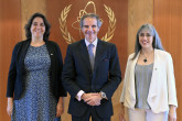 Rafael Mariano Grossi, IAEA Director-General, met with Dr. Adriana Serquis, CNEA President, and Ms. Sol Peste, during their official visit to the Agency headquarters in Vienna, Austria. 23 June 2022