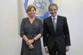 Rafael Mariano Grossi, IAEA Director-General, met with Andrea Kádár, Chairperson, Hungarian Atomic Energy Authority, during her official visit to the Agency headquarters in Vienna, Austria. 23 June 2022