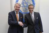 Rafael Mariano Grossi, IAEA Director General, met with HE Mr. Pekka Haavisto, Minister of Foreign Affairs of Finland during his official visit to the Agency headquarters in Vienna, Austria. 1 November 2022.