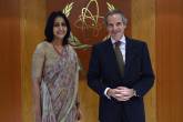 Rafael Mariano Grossi, IAEA Director General, met with HE Ms. Aruni Wijewardane, Secretary, Ministry of Foreign Affairs of Sri Lanka during her official visit to the Agency headquarters in Vienna, Austria. 9 December 2022.