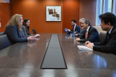 Rafael Mariano Grossi, IAEA Director-General, met with Ms. Jennifer Ganten, Chief Global Affairs Officer, Commonwealth Fusion System (CFS), and Sara Castegini, Public Policy Lead, CFS, during her official visit to the Agency headquarters in Vienna, Austria. 9 February 2024.