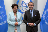 Rafael Mariano Grossi, IAEA Director-General, met with HE Ms. Gabriela Sommerfeld, Minister for External Relations of Ecuador, during her official visit to the Agency headquarters in Vienna, Austria. 15 March 2024.