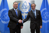 Rafael Mariano Grossi, IAEA Director-General, met with HE Mr. Murat Nurtleu, Deputy Prime Minister and Minister of Foreign Affairs of the Republic of Kazakhstan, during his official visit to the Agency headquarters in Vienna, Austria. 15 March 2024.