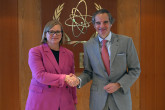 Rafael Mariano Grossi, IAEA Director-General, met with Ms. Kyllike Sillaste-Elling, Undersecretary for Political Affairs of Estonia, during her official visit to the Agency headquarters in Vienna, Austria. 29 May 2024.