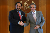 Rafael Mariano Grossi, IAEA Director-General, met with Andres Rebolledo, Executive Secretary OLADE (Organización Latinoamericana de Energía), during his official visit to the Agency headquarters in Vienna, Austria. 24 Jun 2024.