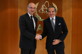 Rafael Mariano Grossi, IAEA Director-General, met with Ambassador Frederic Mondoloni, Director for Continental Europe, Ministry of Foreign Affairs of France during his official visit to the Agency headquarters in Vienna, Austria. 17 May 2024.

 

