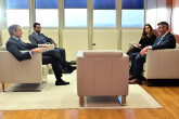 Rafael Mariano Grossi, IAEA Director-General, met with Eric Brewer, Deputy Vice President, Nuclear Threat Initiative (NTI), during his official visit to the Agency headquarters in Vienna, Austria. 27 January 2025.