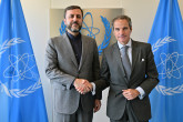 Rafael Mariano Grossi, IAEA Director-General, met with H.E. Mr. Kazem Gharib Abadi, Deputy FM for Legal and International Affairs of the Islamic Republic of Iran, during his official visit to the Agency headquarters in Vienna, Austria. 17 March 2025.