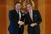 Rafael Mariano Grossi, IAEA Director-General, met with Demien Reidel, Chairman of the Council of Advisors of the President of Argentina, during his official visit to the Agency headquarters in Vienna, Austria. 8 May 2025.