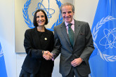 Rafael Mariano Grossi, IAEA Director-General, met with HE Ms. Luz Elena González Escobar, Secretary of Energy of the United Mexican States, during her official visit to the Agency headquarters in Vienna, Austria. 9 July 2025.