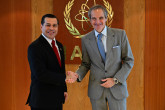 Rafael Mariano Grossi, IAEA Director-General, met with Mr. Félix Sosa, President, National Electricity Administration of Paraguay, during his official visit to the Agency headquarters in Vienna, Austria. 21 July 2025.