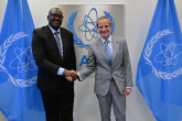 Rafael Mariano Grossi, IAEA Director-General, met with HE Mr. Bagiire Vincent Waiswa, Permanent Secretary, Ministry of Foreign Affairs of the Republic of Uganda, during his official visit to the Agency headquarters in Vienna, Austria. 21 July 2025.

 