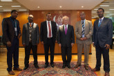 IAEA Director General Yukiya Amano met with the Ethiopian delegation during their visit to the IAEA headquarters in Vienna, Austria. 20 December 2016.