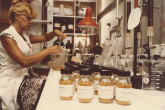 A scientist prepares certified reference materials at the IAEA Environment Laboratories in Monaco. 1978. Please credit IAEA