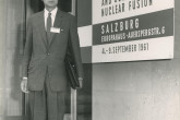 Professor Dr. T. Yasaki (Yamanashi University, Japan) in front of the entrance of the Europahaus. 
(IAEA Archives/Credit: Photo Ellinger)