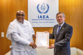 The new Resident Representative of Ethiopia to the IAEA, HE Mr Zenebe Kebede Korcho presented his credentials to Acting Director General Mr Dazhu Yang at the Agency headquarters in Vienna, Austria, on Tuesday, 25 February 2020.
 
