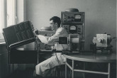 In the Standardisation Section at the IAEA laboratory in Seibersdorf. October 1961. Please credit IAEA