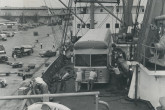 One of the IAEA's two mobile radioisotope laboratories being unloaded at port of Saigon (today Ho Chi Minh City).  4 March 1962. Please credit IAEA