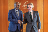 HE Mr Robert Dussey, Minister for Foreign Affairs of the Togolese Republic met with IAEA Director General Rafael Mariano Grossi during his official visit to the Agency headquarters in Vienna, Austria, 11 March 2020.