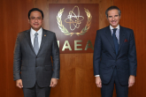 Rafael Mariano Grossi, IAEA Director-General, met with Dr. Agung Firman Sampurna, Chairman of the Audit Board of the Republic of Indonesia, during his official visit at the Agency headquarters in Vienna, Austria. 3 March 2022.