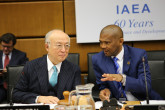 IAEA Director General Yukiya Amano and Chairman of Board of Governors Tebogo Seokolo of South Africa at the Board Meeting, IAEA, Vienna, Austria, 17 November 2016.