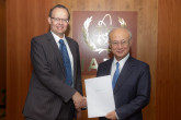 The new Resident Representative of the Luxembourg, Marc Ungeheuer, presented his credentials to IAEA Director General Yukiya Amano at the IAEA headquarters in Vienna, Austria on 24 August 2017