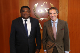 Rafael Mariano Grossi, IAEA Director General, met with Mr Martin Chungong, Secretary General of the Inter-Parliamentary Union, during his official visit at the Agency Headquarters in Vienna, Austria. 7 July 2021.