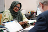 <p><b>
Days 5–6: Findings and final interviews 
</p></b>
<p>
Members of the team share, discuss and agree to findings and, if necessary, conduct final interviews at BAERA, while writing up their portions of the report each evening.</p><p><i>
Pictured: Meherun Nahar, BAERA; Stephen Whittingham, United Kingdom
</i></p>