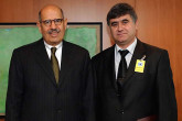 Presentation of credentials of the new Resident Representative of Albania, H.E. Ambassador Gilbert Galanxhi, to IAEA Director General Mohamed ElBaradei, IAEA, Vienna, Austria, 9 January 2008.