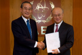 Presentation of credentials of the new Resident Representative of Japan, H.E. Toshiro Ozawa, to IAEA Director General Yukiya Amano, IAEA, Vienna, Austria, 24 February 2012.