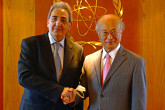Presentation of credentials of the new Resident Representative of Cyprus, H.E. Mr. Costas A. Papademas, to IAEA Director General Yukiya Amano, IAEA, Vienna, Austria, 25 April 2012.
