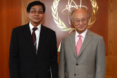 Presentation of credentials of the new Resident Representative of Lao, H.E. Mr. Khamkheuang Bounteum, to IAEA Director General Yukiya Amano, IAEA, Vienna, Austria, 29 May 2012.