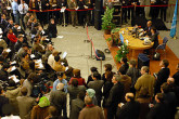 IAEA Director General ElBaradei prepares to take journalist questions.(Credit: Dean Calma / IAEA)