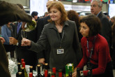 The drinks are poured for Claire Browne and Andrea Schoerk. (Photo credit: D. Calma/IAEA) 