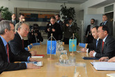 Visit of H.E. Mr. Kanat Saudabayev, Minister of Foreign Affairs of the Republic of Kazakhstan, to IAEA Director General Yukiya Amano, IAEA, Vienna, Austria, 15 January 2010.
