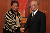 Visit of  Ms. Sandra Pierantozzi, Minister of State of Palau, to IAEA Director General Yukiya Amano, IAEA, Vienna, Austria, 16 February 2010.